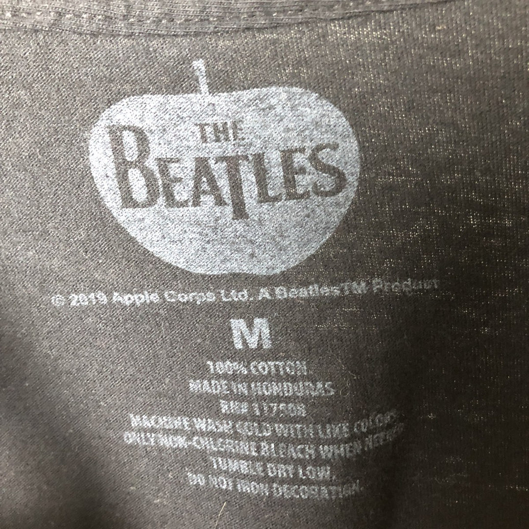 THE BEATLES Band T-shirt, Men's M size cotton black type Vintage Second Hand