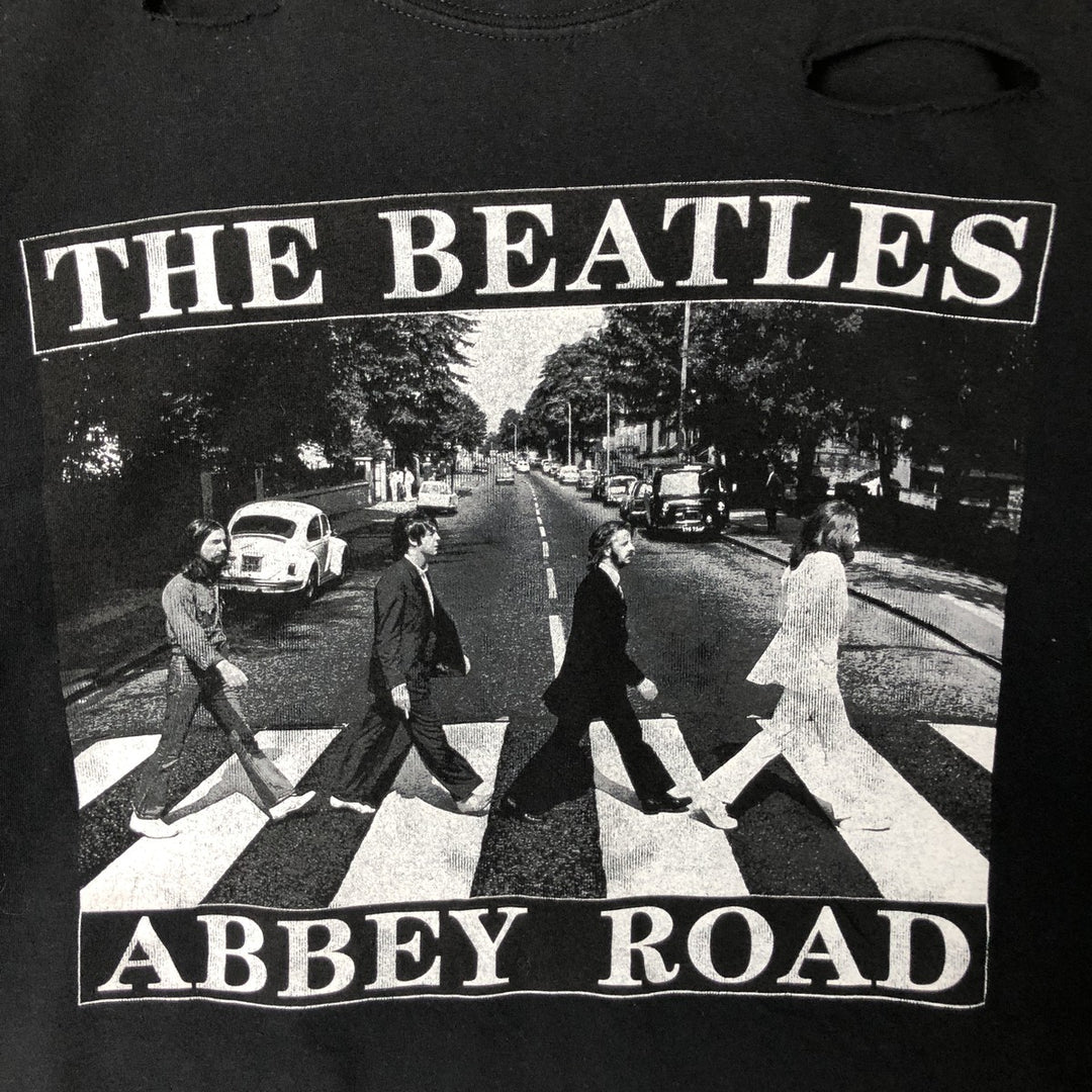 THE BEATLES Band T-shirt, Men's M size cotton black type Vintage Second Hand