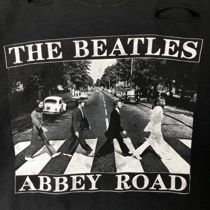 THE BEATLES Band T-shirt, Men's M size cotton black type Vintage Second Hand