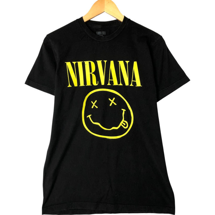 NIRVANA Nirvana Band T-shirt, Band T, Men's M size cotton black type Vintage Second Hand