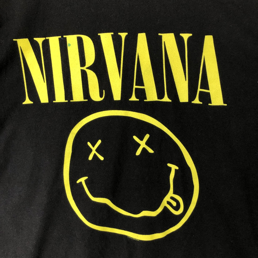 NIRVANA Nirvana Band T-shirt, Band T, Men's M size cotton black type Vintage Second Hand