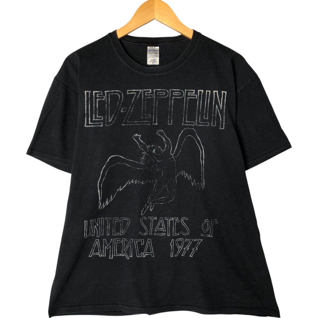 Gildan Softstyle LED ZEPPELIN Band T-shirt, Men's XL cotton black type Vintage Second Hand