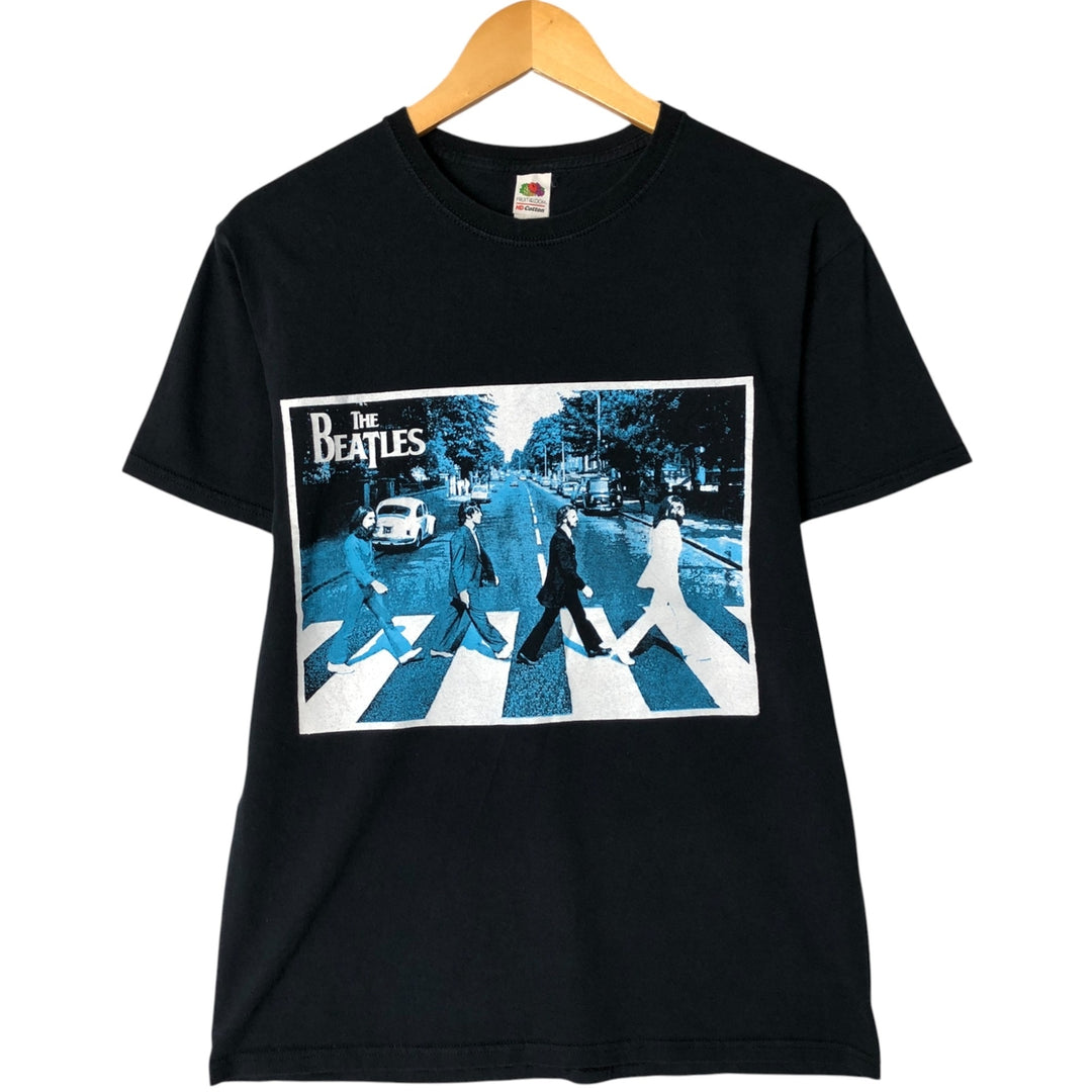Fruit of the Loom FRUIT OF THE LOOM THE BEATLES Beatles Band T-shirt Band Tee Men's M size cotton black type Vintage Second Hand