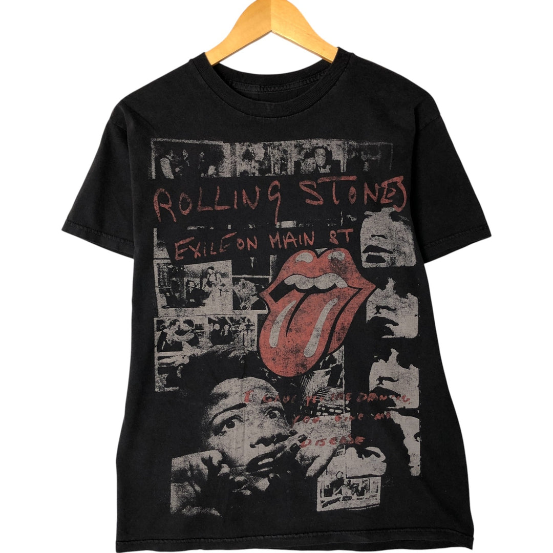 The Rolling Stones Large Print Band T-Shirt Band Tee Men's Size S cotton black type Vintage Second Hand
