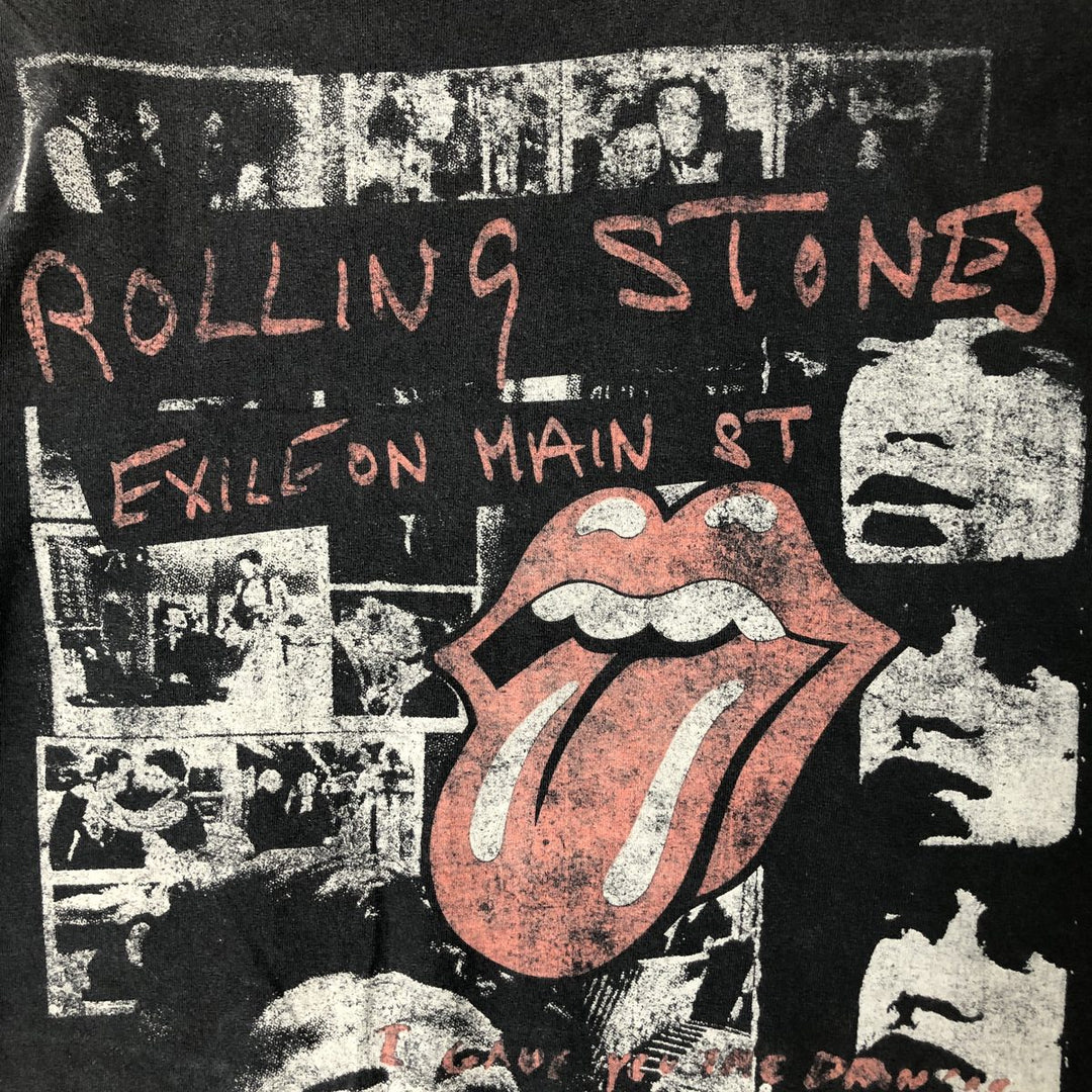 The Rolling Stones Large Print Band T-Shirt Band Tee Men's Size S cotton black type Vintage Second Hand