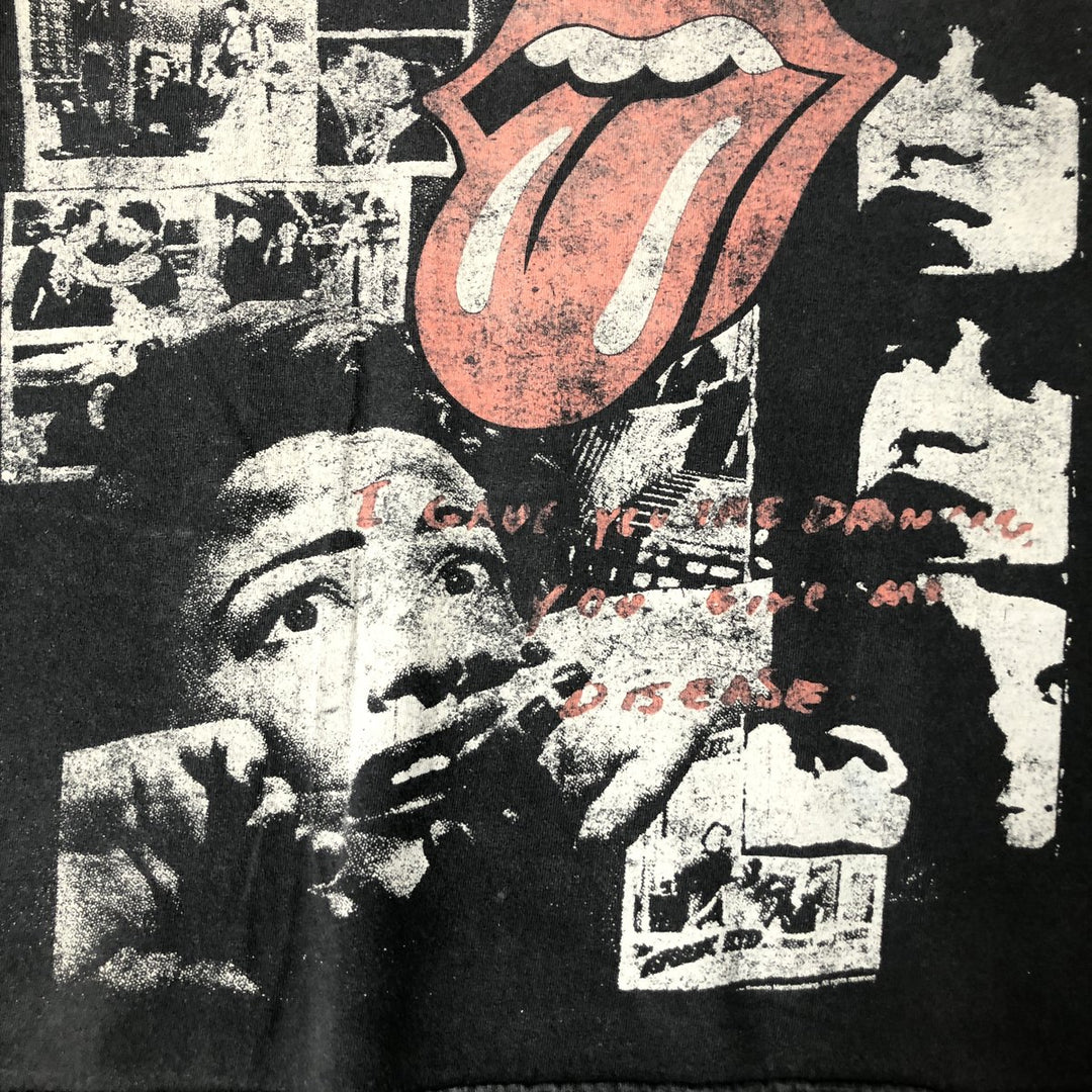 The Rolling Stones Large Print Band T-Shirt Band Tee Men's Size S cotton black type Vintage Second Hand