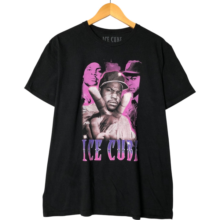 ICE CUBE Rap T-shirt, Men's XL size cotton black type Vintage Second Hand