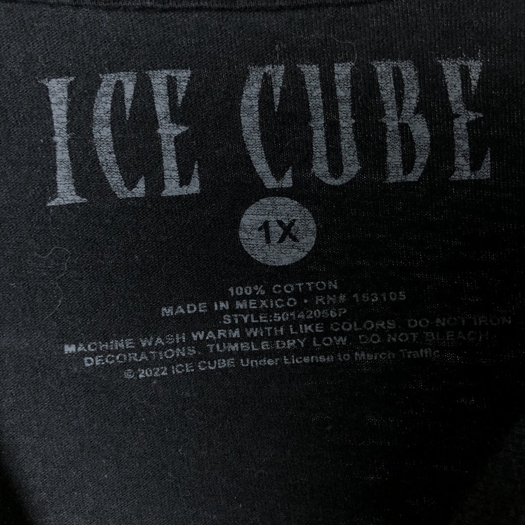 ICE CUBE Rap T-shirt, Men's XL size cotton black type Vintage Second Hand