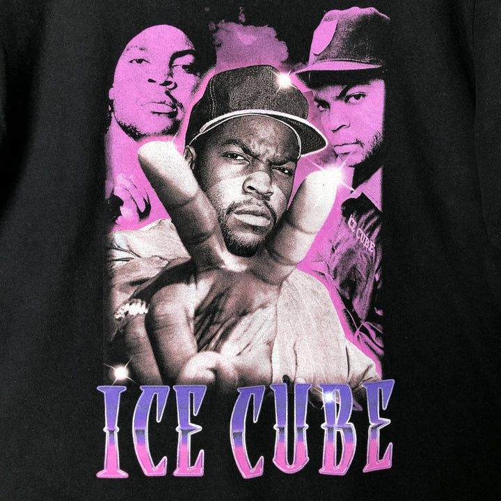 ICE CUBE Rap T-shirt, Men's XL size cotton black type Vintage Second Hand