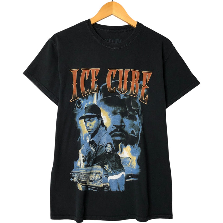 ICE CUBE Rap T-shirt, Men's M size cotton black type Vintage Second Hand