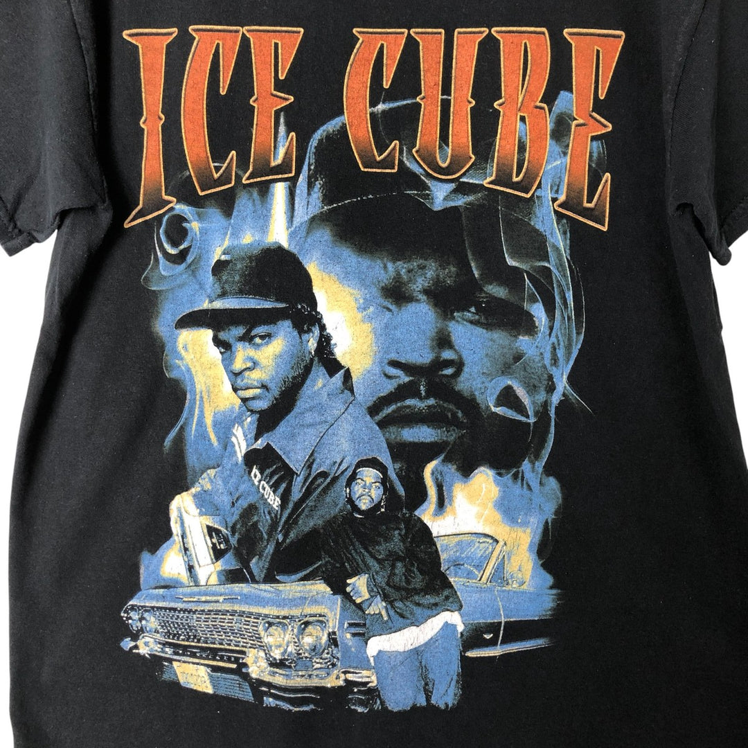 ICE CUBE Rap T-shirt, Men's M size cotton black type Vintage Second Hand