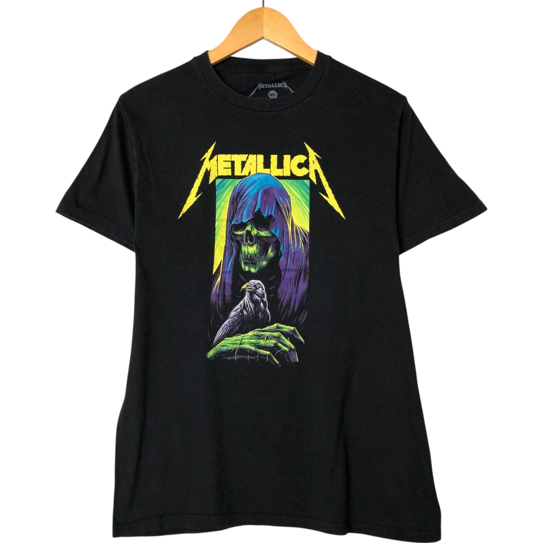 METALLICA Skull Pattern Band T-shirt Band Tee Men's M size cotton black type Vintage Second Hand