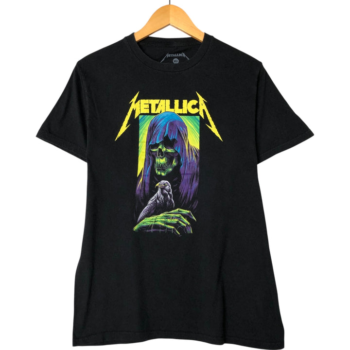 METALLICA Skull Pattern Band T-shirt Band Tee Men's M size cotton black type Vintage Second Hand