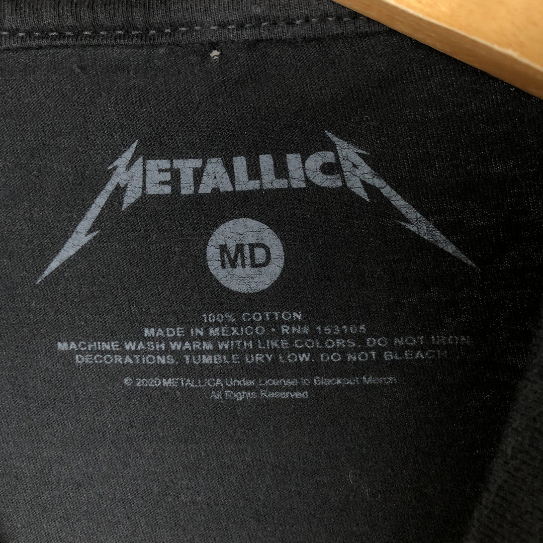 METALLICA Skull Pattern Band T-shirt Band Tee Men's M size cotton black type Vintage Second Hand