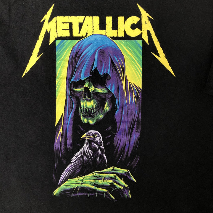 METALLICA Skull Pattern Band T-shirt Band Tee Men's M size cotton black type Vintage Second Hand