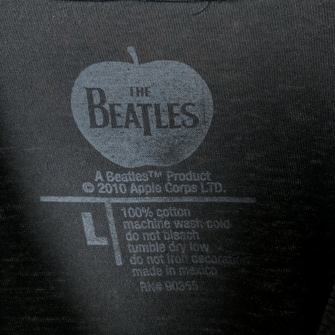 THE BEATLES Band T-shirt, Men's L size cotton Khaki type sage green Vintage Second Hand
