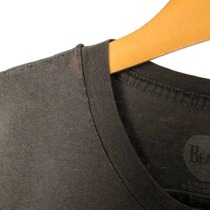 THE BEATLES Band T-shirt, Men's L size cotton Khaki type sage green Vintage Second Hand