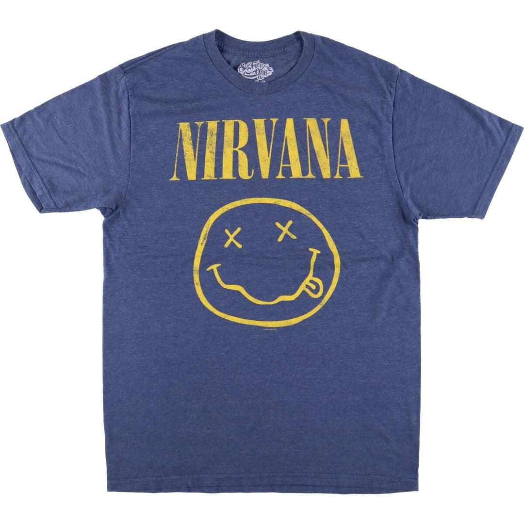 SIX FIFTY ONE NIRVANA Band T-shirt, Band T, Men's L size cotton blue type Vintage Second Hand