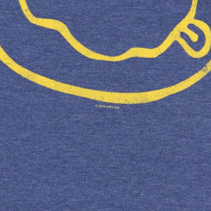 SIX FIFTY ONE NIRVANA Band T-shirt, Band T, Men's L size cotton blue type Vintage Second Hand