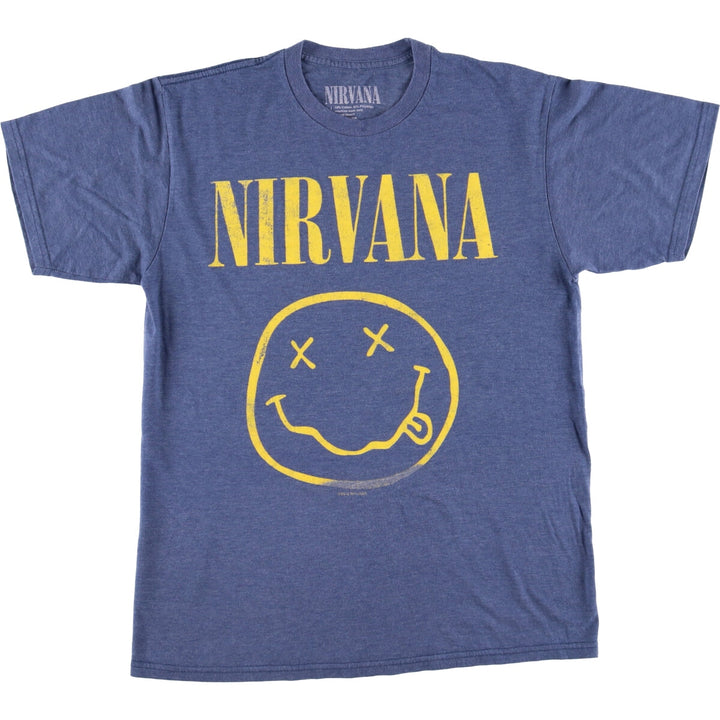 NIRVANA Nirvana Band T-shirt, Band T, Men's M size cotton blue type Vintage Second Hand