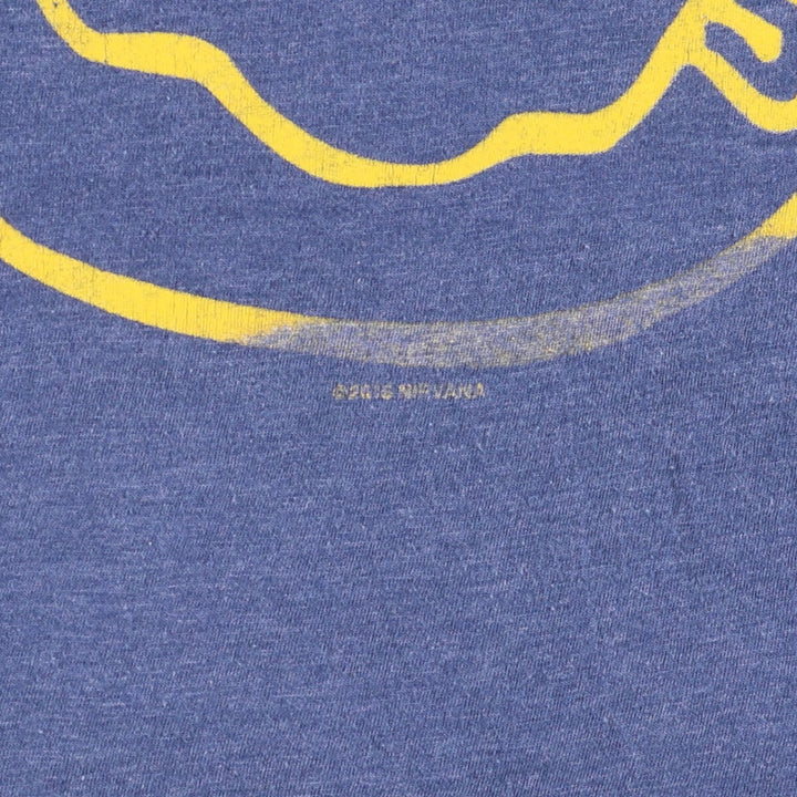NIRVANA Nirvana Band T-shirt, Band T, Men's M size cotton blue type Vintage Second Hand