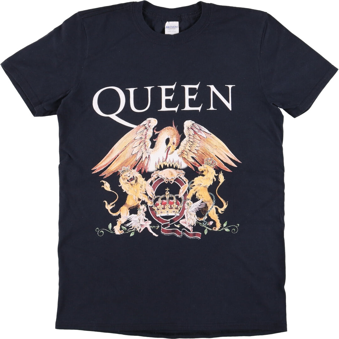 Gildan GILDAN QUEEN Band T-shirt, Men's M size cotton black type Vintage Second Hand