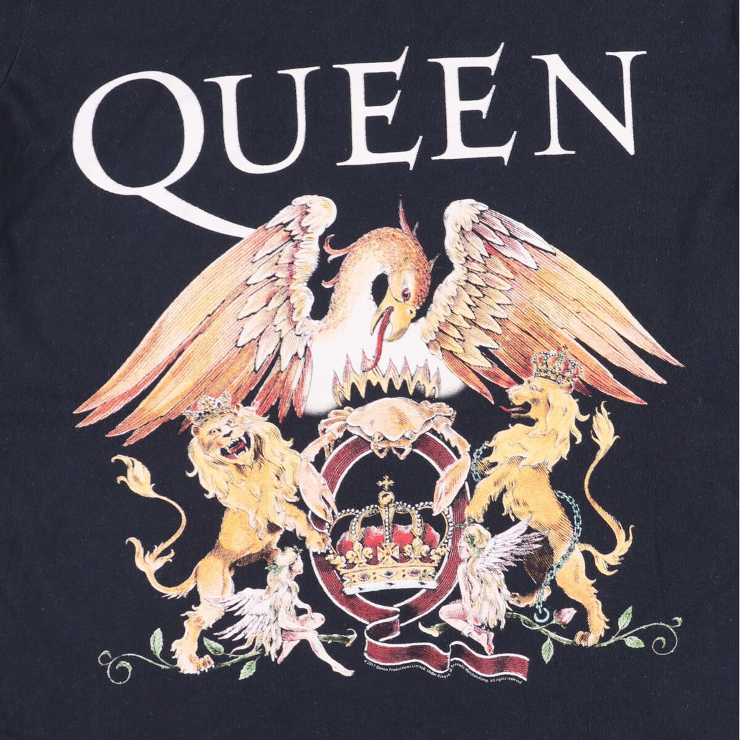 Gildan GILDAN QUEEN Band T-shirt, Men's M size cotton black type Vintage Second Hand