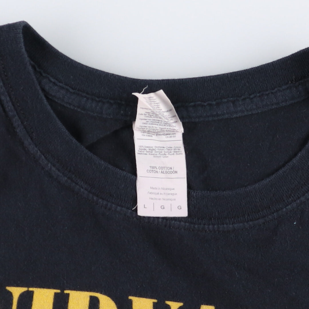 Gildan GILDAN NIRVANA Nirvana Band T-shirt Band T Men's L size cotton black type Vintage Second Hand