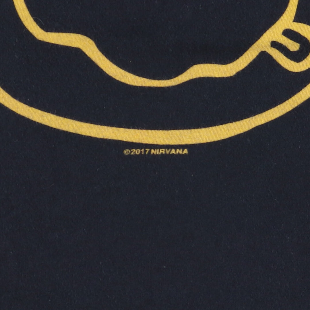 Gildan GILDAN NIRVANA Nirvana Band T-shirt Band T Men's L size cotton black type Vintage Second Hand