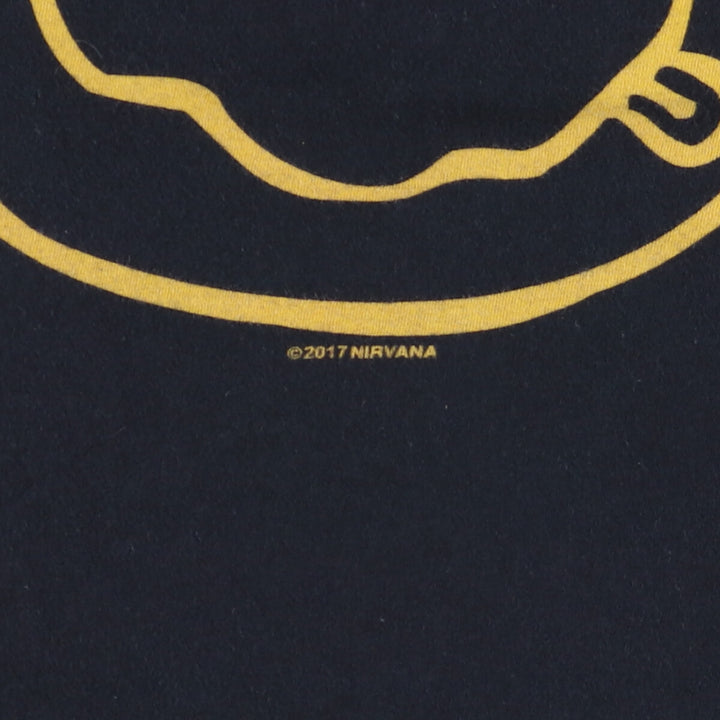 Gildan GILDAN NIRVANA Nirvana Band T-shirt Band T Men's L size cotton black type Vintage Second Hand