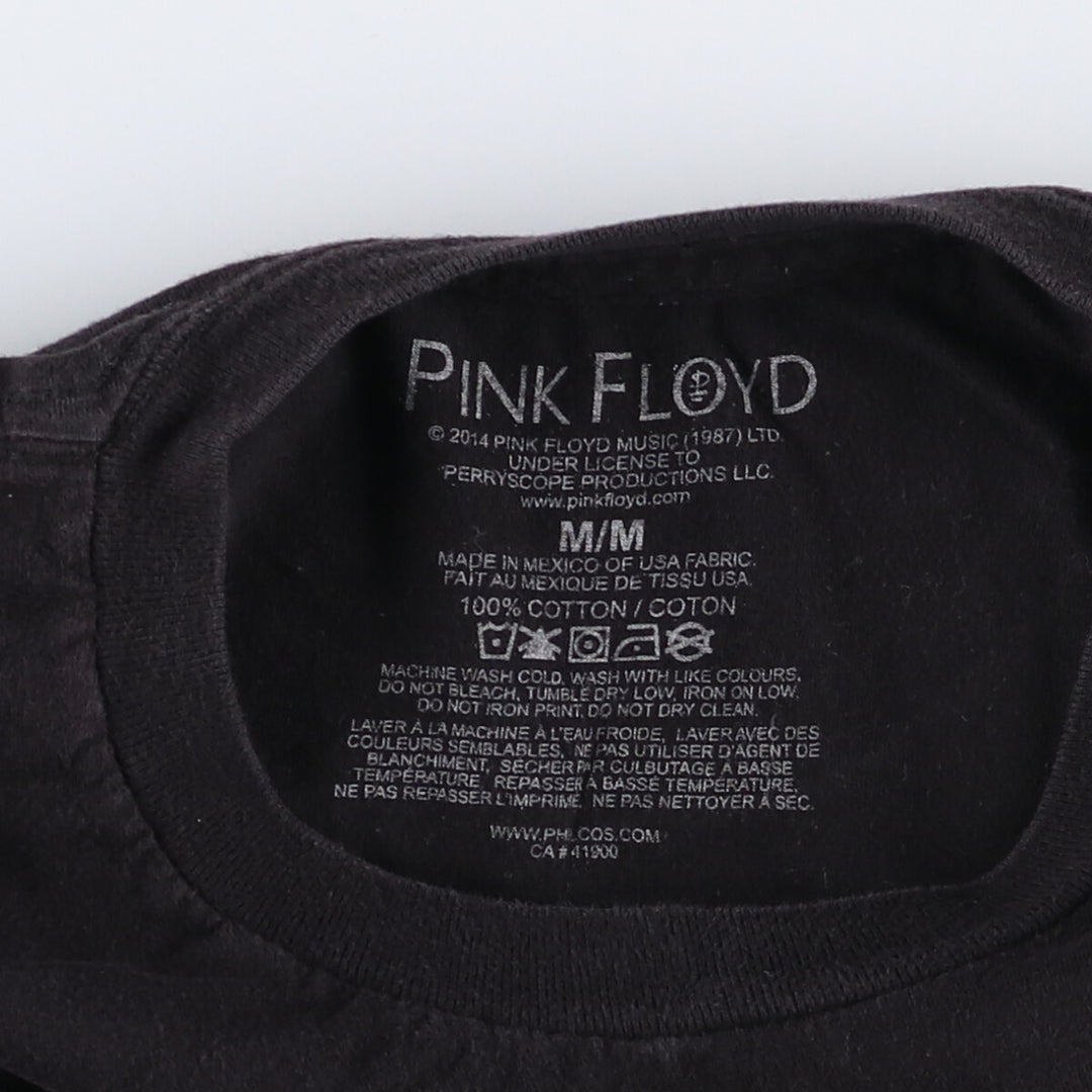PINK FLOYD Pink Floyd Band T-shirt Band T Men's M size cotton black type Vintage Second Hand