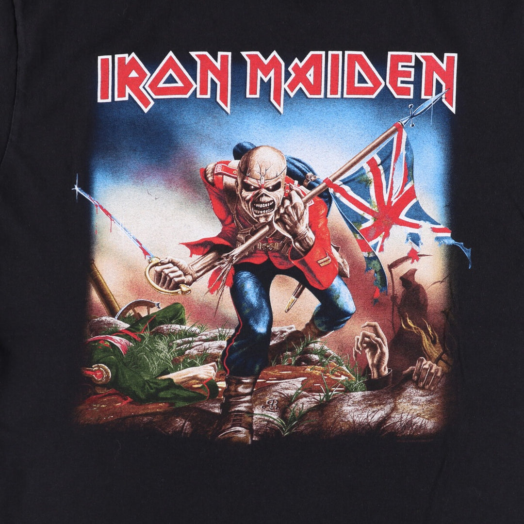 Gildan Iron Maiden Band T-Shirt, Men's L Size cotton black type Vintage Second Hand