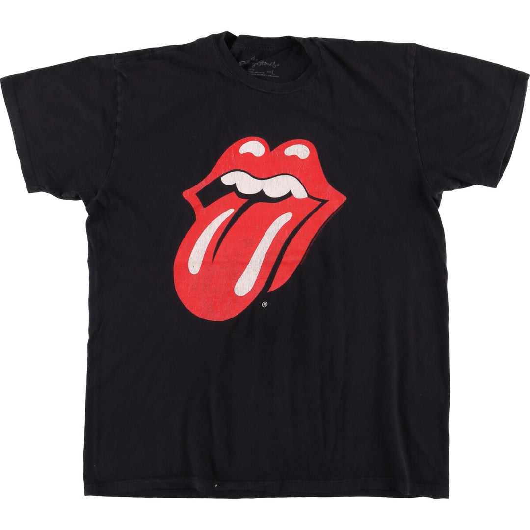 The Rolling Stones Band T-shirt, Band T, Men's L size cotton black type Vintage Second Hand