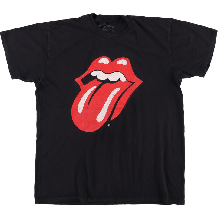 The Rolling Stones Band T-shirt, Band T, Men's L size cotton black type Vintage Second Hand