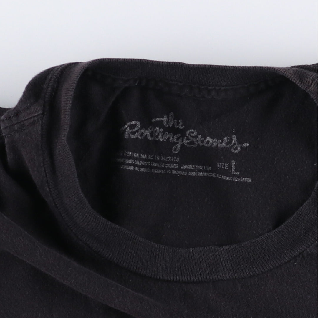 The Rolling Stones Band T-shirt, Band T, Men's L size cotton black type Vintage Second Hand