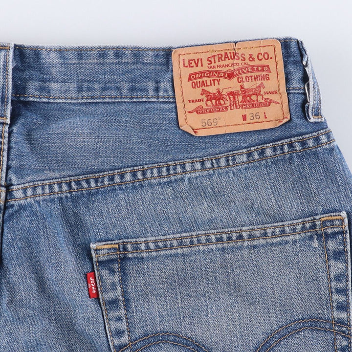 Levi's 569 LOOSE STRAIGHT denim shorts, half pants, men's size w36 cotton blue type Vintage Second Hand
