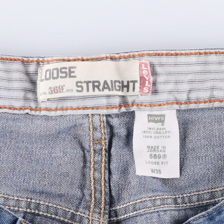 Levi's 569 LOOSE STRAIGHT denim shorts, half pants, men's size w36 cotton blue type Vintage Second Hand