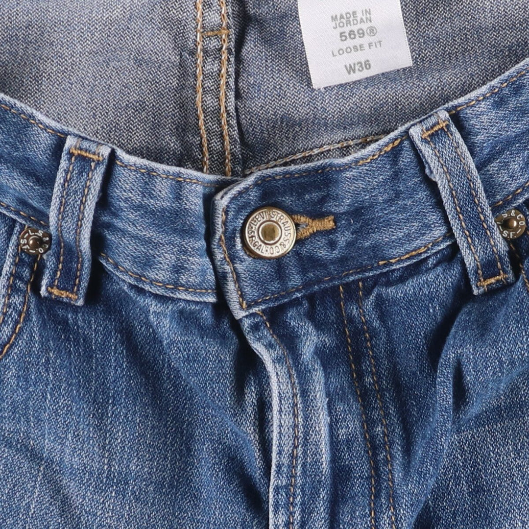 Levi's 569 LOOSE STRAIGHT denim shorts, half pants, men's size w36 cotton blue type Vintage Second Hand