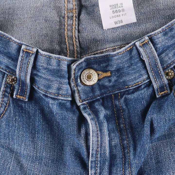 Levi's 569 LOOSE STRAIGHT denim shorts, half pants, men's size w36 cotton blue type Vintage Second Hand