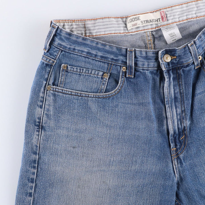 Levi's 569 LOOSE STRAIGHT denim shorts, half pants, men's size w36 cotton blue type Vintage Second Hand