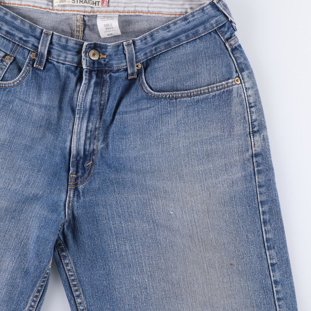 Levi's 569 LOOSE STRAIGHT denim shorts, half pants, men's size w36 cotton blue type Vintage Second Hand