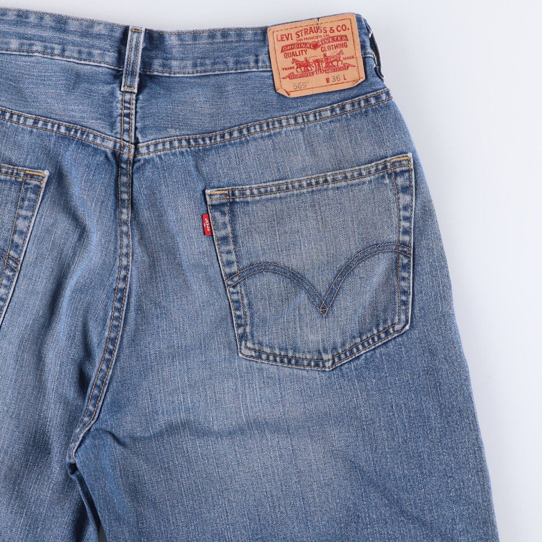 Levi's 569 LOOSE STRAIGHT denim shorts, half pants, men's size w36 cotton blue type Vintage Second Hand