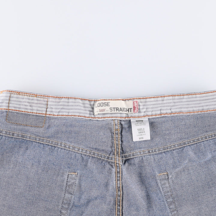 Levi's 569 LOOSE STRAIGHT denim shorts, half pants, men's size w36 cotton blue type Vintage Second Hand