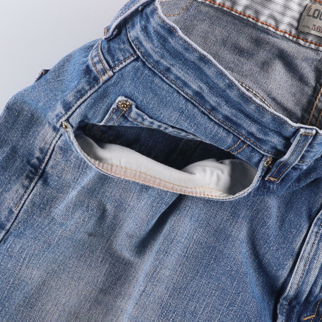 Levi's 569 LOOSE STRAIGHT denim shorts, half pants, men's size w36 cotton blue type Vintage Second Hand