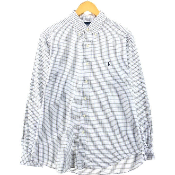 Ralph Lauren Classic Fit Long Sleeve Button Down Check Shirt, Men's Size L cotton white type Vintage Second Hand