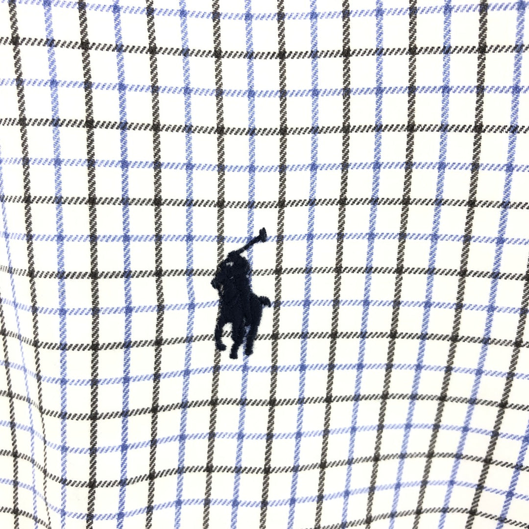 Ralph Lauren Classic Fit Long Sleeve Button Down Check Shirt, Men's Size L cotton white type Vintage Second Hand