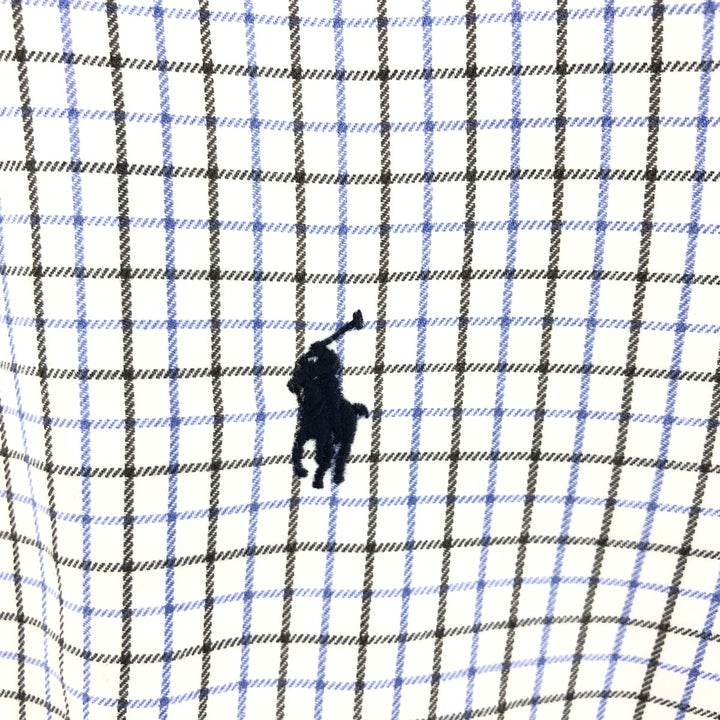 Ralph Lauren Classic Fit Long Sleeve Button Down Check Shirt, Men's Size L cotton white type Vintage Second Hand