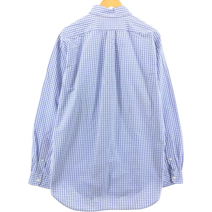 Ralph Lauren BLAKE long sleeve button down check shirt, men's size L cotton Blue type light blue Vintage Second Hand