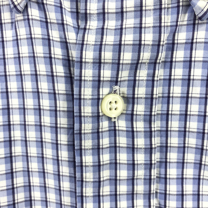 Ralph Lauren BLAKE long sleeve button down check shirt, men's size L cotton Blue type light blue Vintage Second Hand