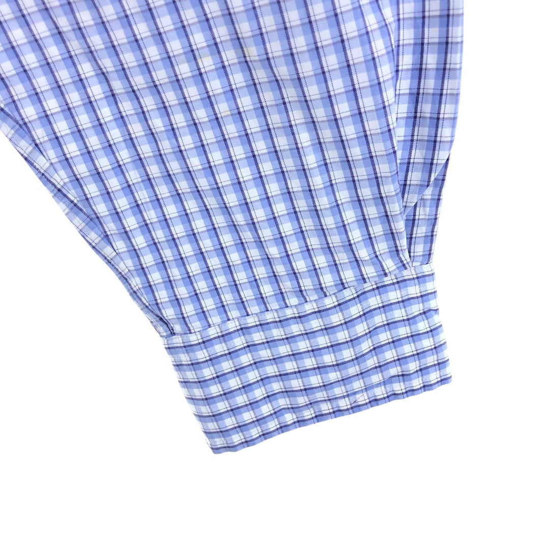 Ralph Lauren BLAKE long sleeve button down check shirt, men's size L cotton Blue type light blue Vintage Second Hand